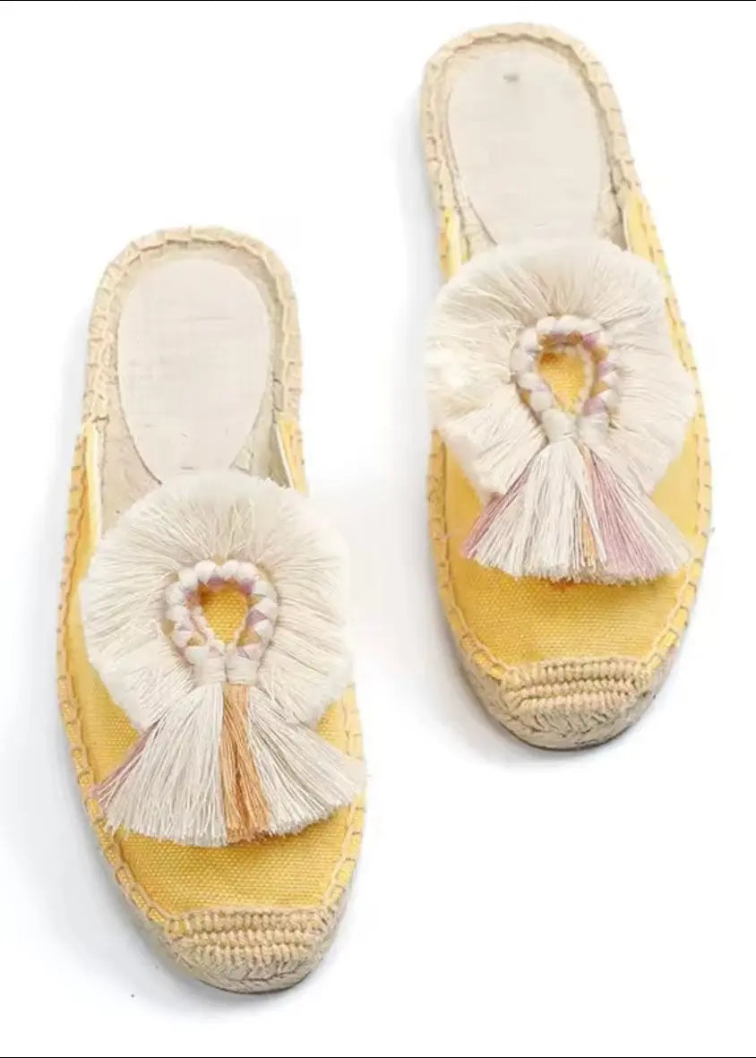 Tassel Espadrilles Yellow Tassel Nature Me