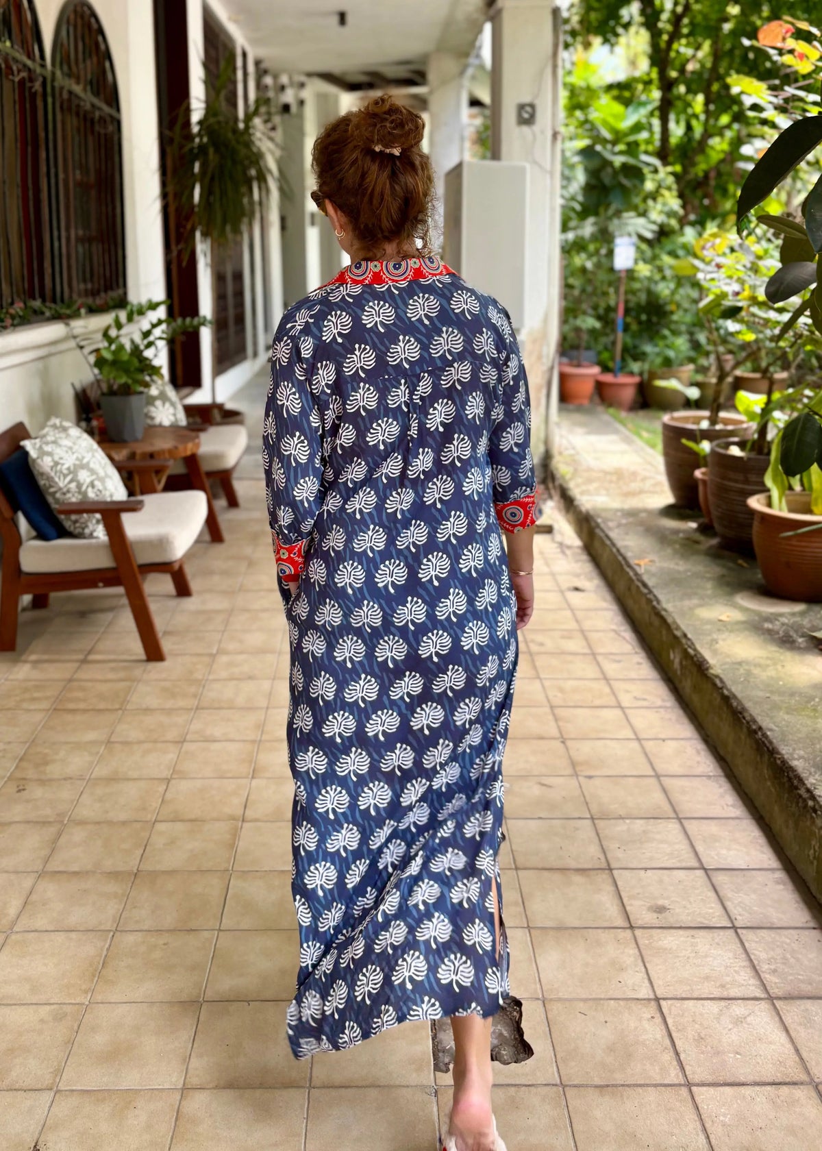Amalfi Cotton Shirt Dress Maxi Navy Orange, shirt dress ; maxi shirt dress; maxi cotton shirt Dress ; casual Dress; summer dress; nature Me dress