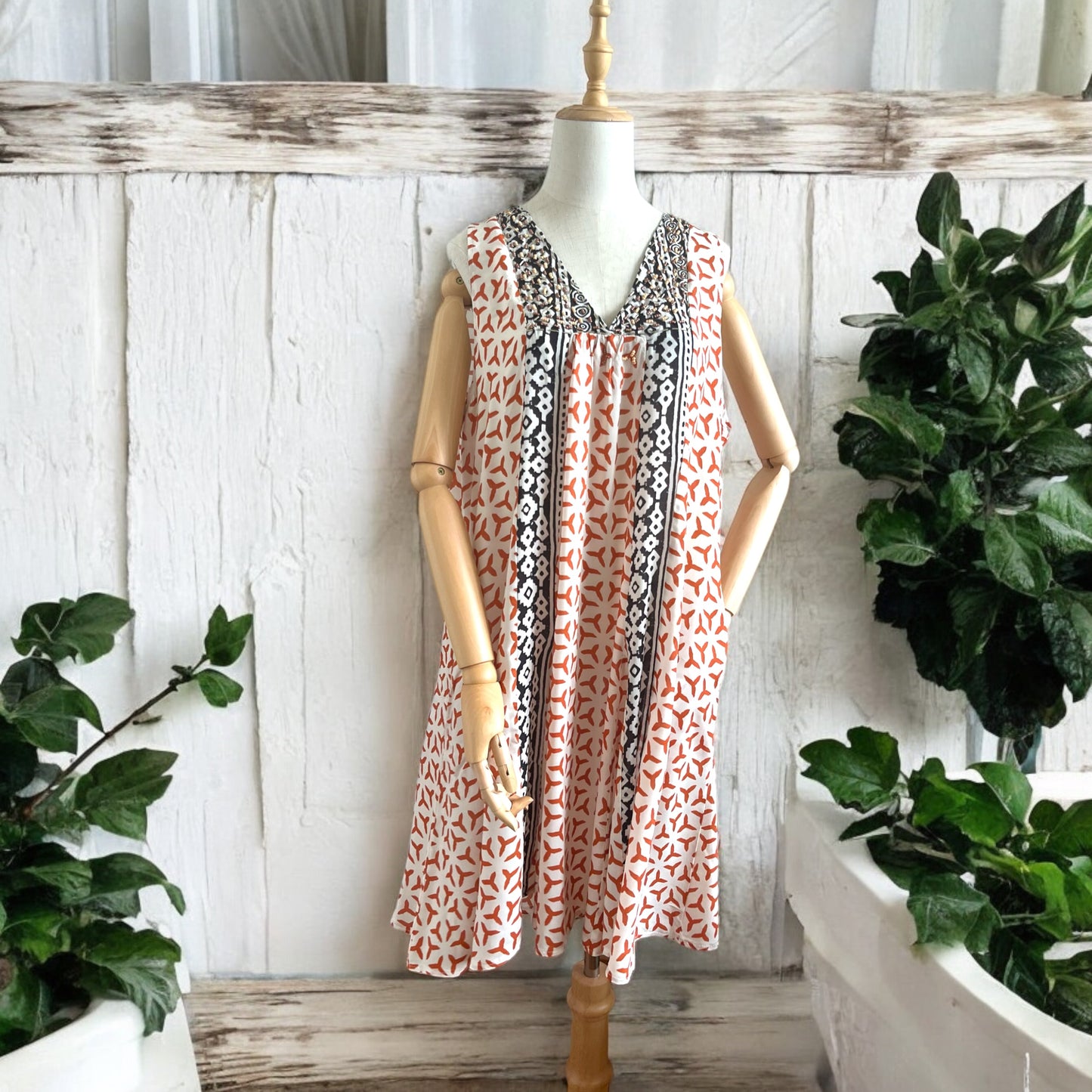 Sahmaran Midi Dress Terra Cota