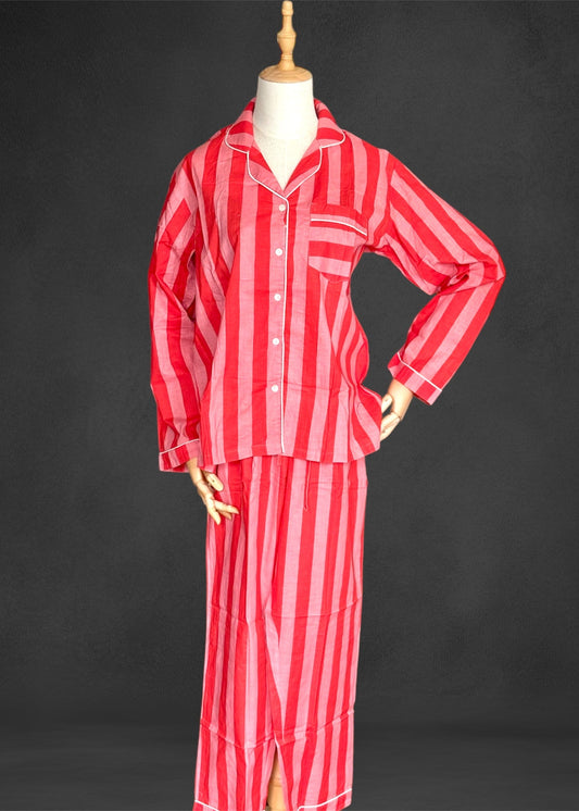 cotton night suit ; cotton pyjamas ; blockprint pyjamas ; sustainable fashion ; natural clothing