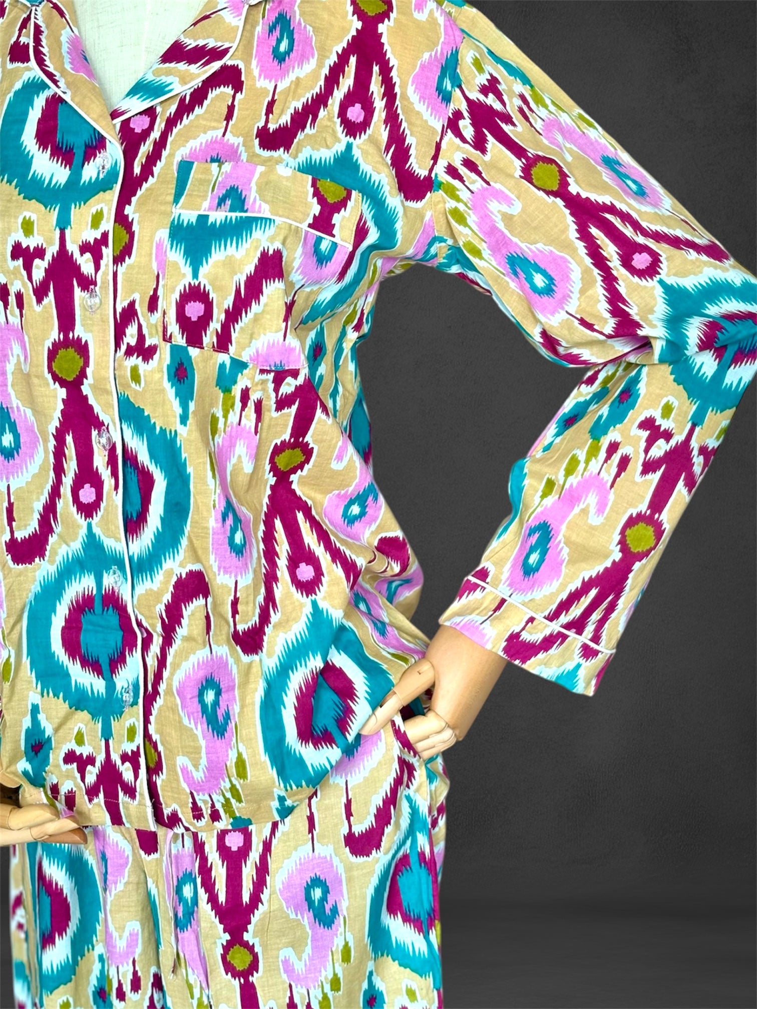 cotton night suit ; cotton pyjamas ; blockprint pyjamas ; sustainable fashion ; natural clothing