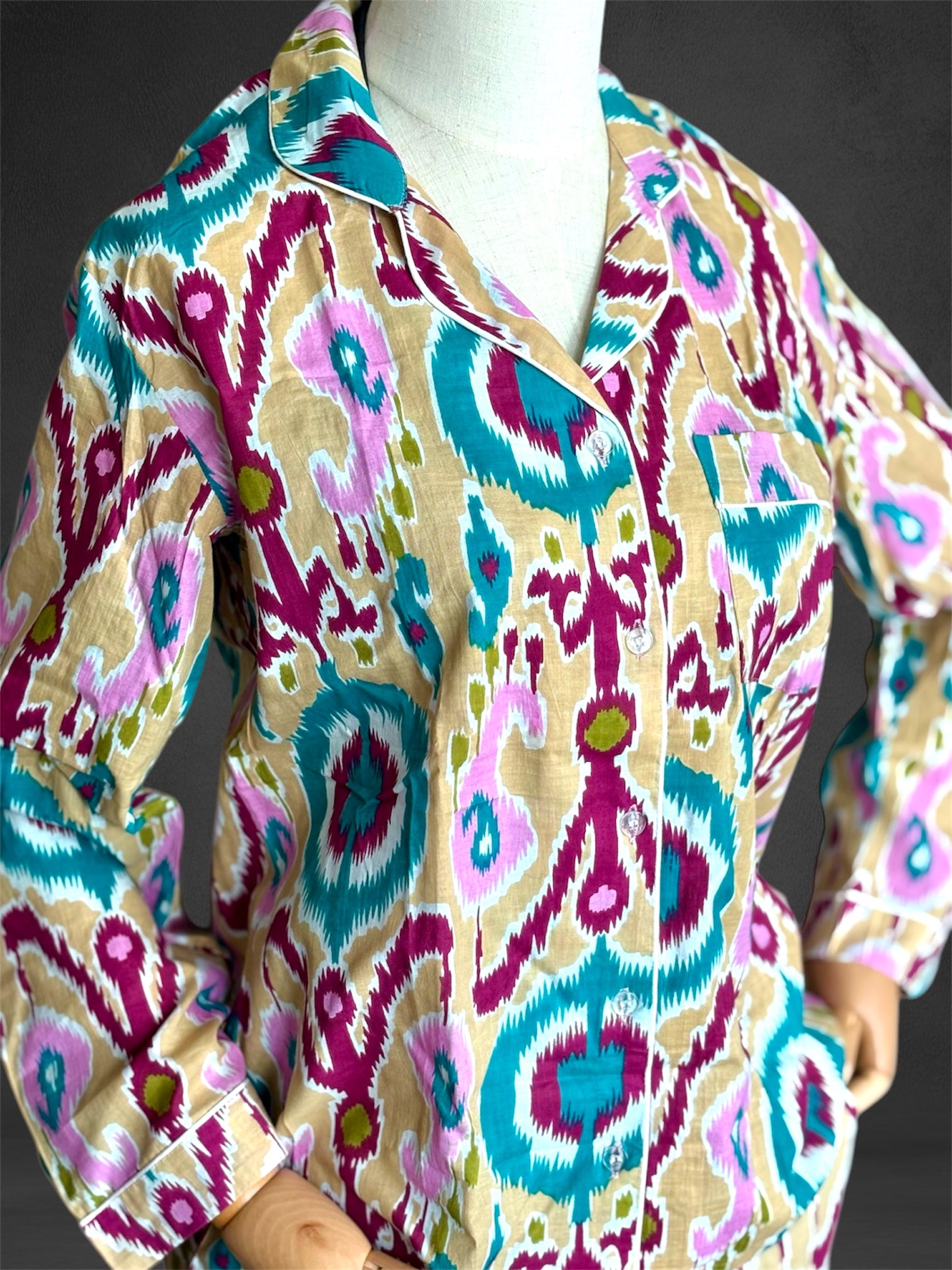 cotton night suit ; cotton pyjamas ; blockprint pyjamas ; sustainable fashion ; natural clothing