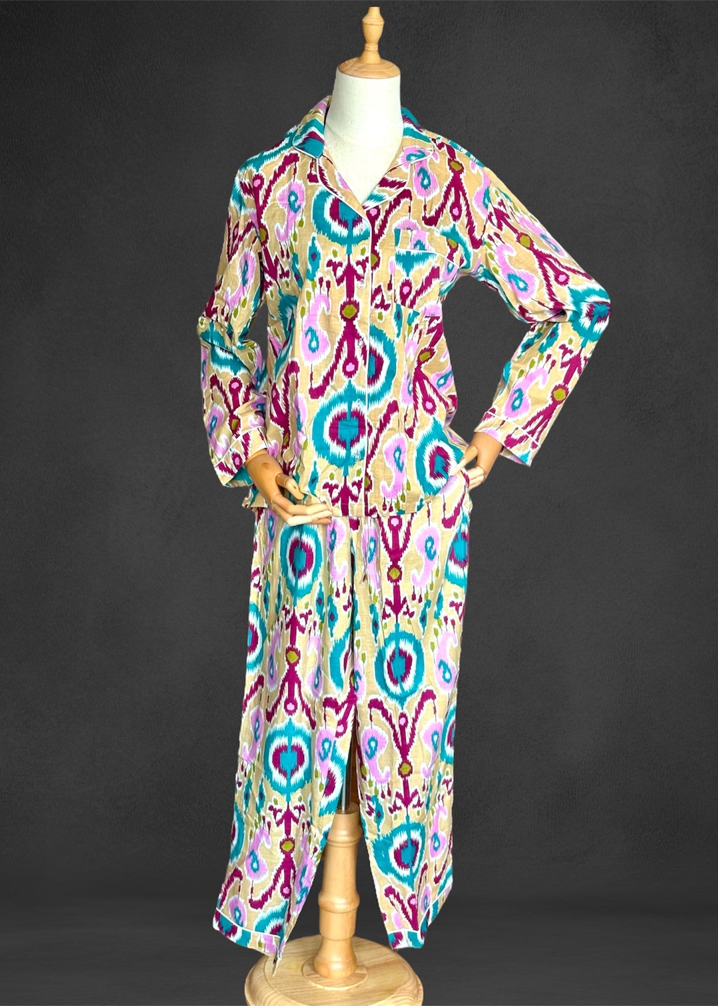 cotton night suit ; cotton pyjamas ; blockprint pyjamas ; sustainable fashion ; natural clothing