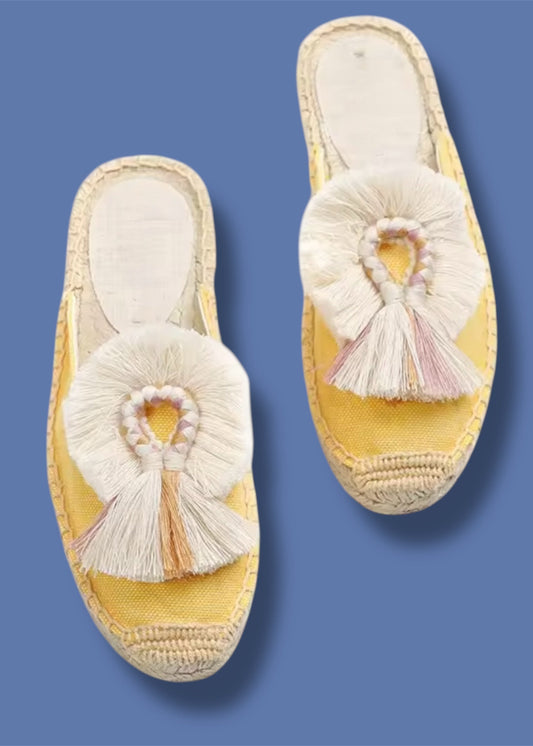 boho Espadrilles ; tassel espadrilles; boho slippers ; resort style ; resort fashion ; boho fashion