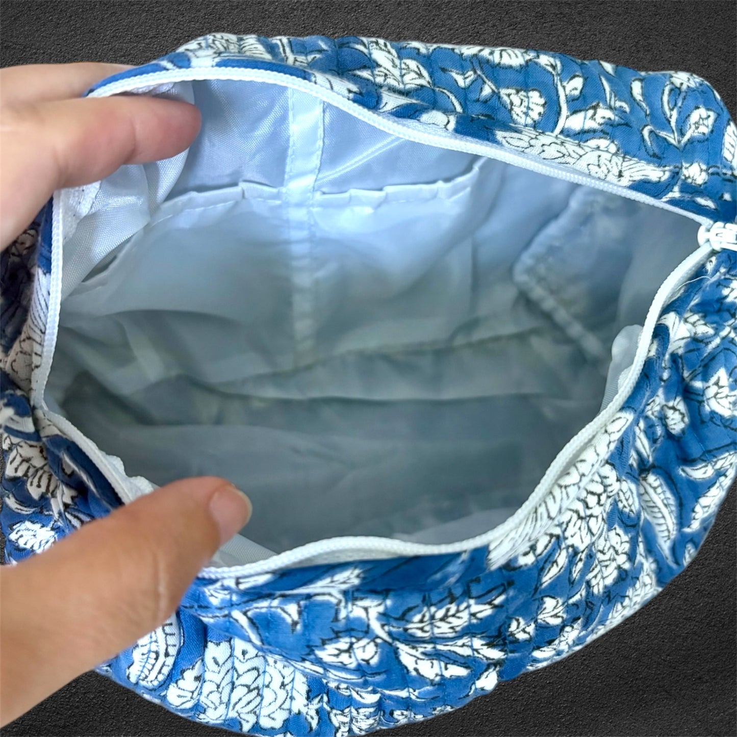 make up; block print bag; indian bag; make up pouches ; pouches ;