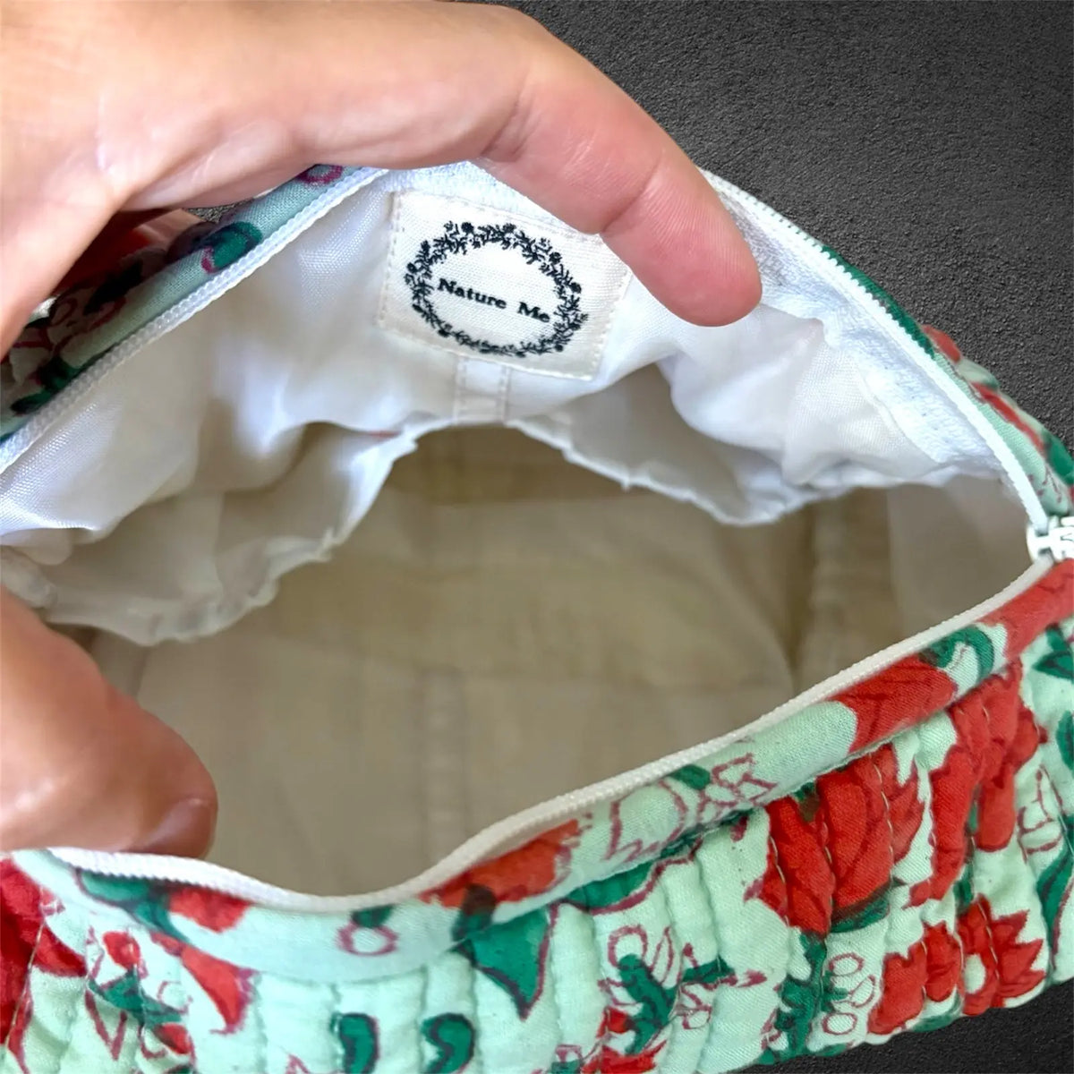 make up; block print bag; indian bag; make up pouches ; pouches ;