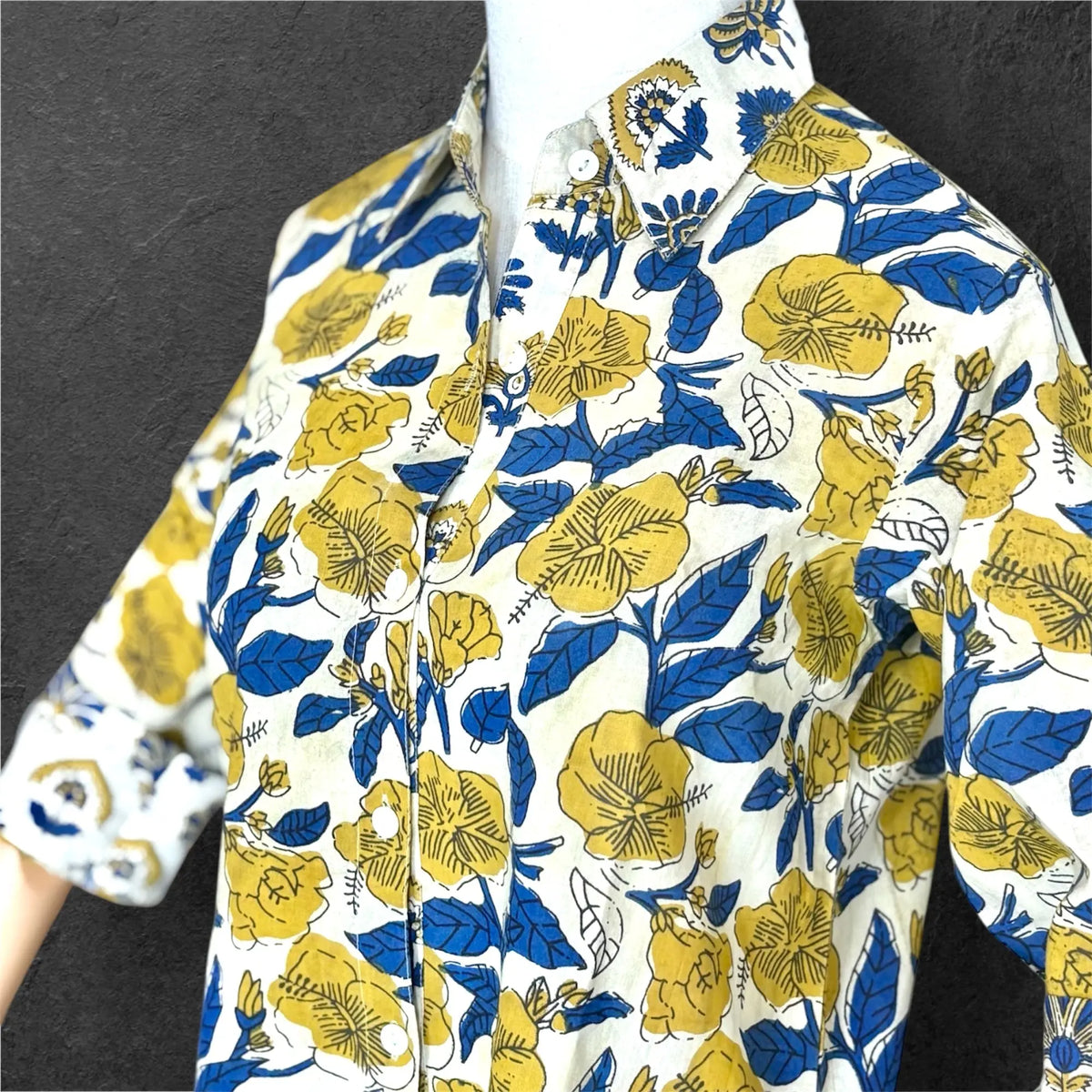 block print Cotton Shirt Dress