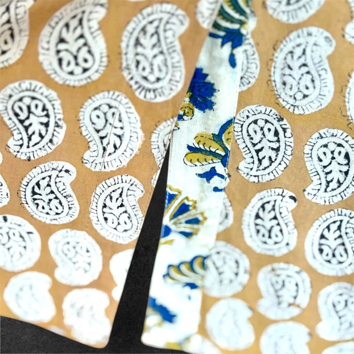 Block Print Cotton Shirt Dress Golden drops
