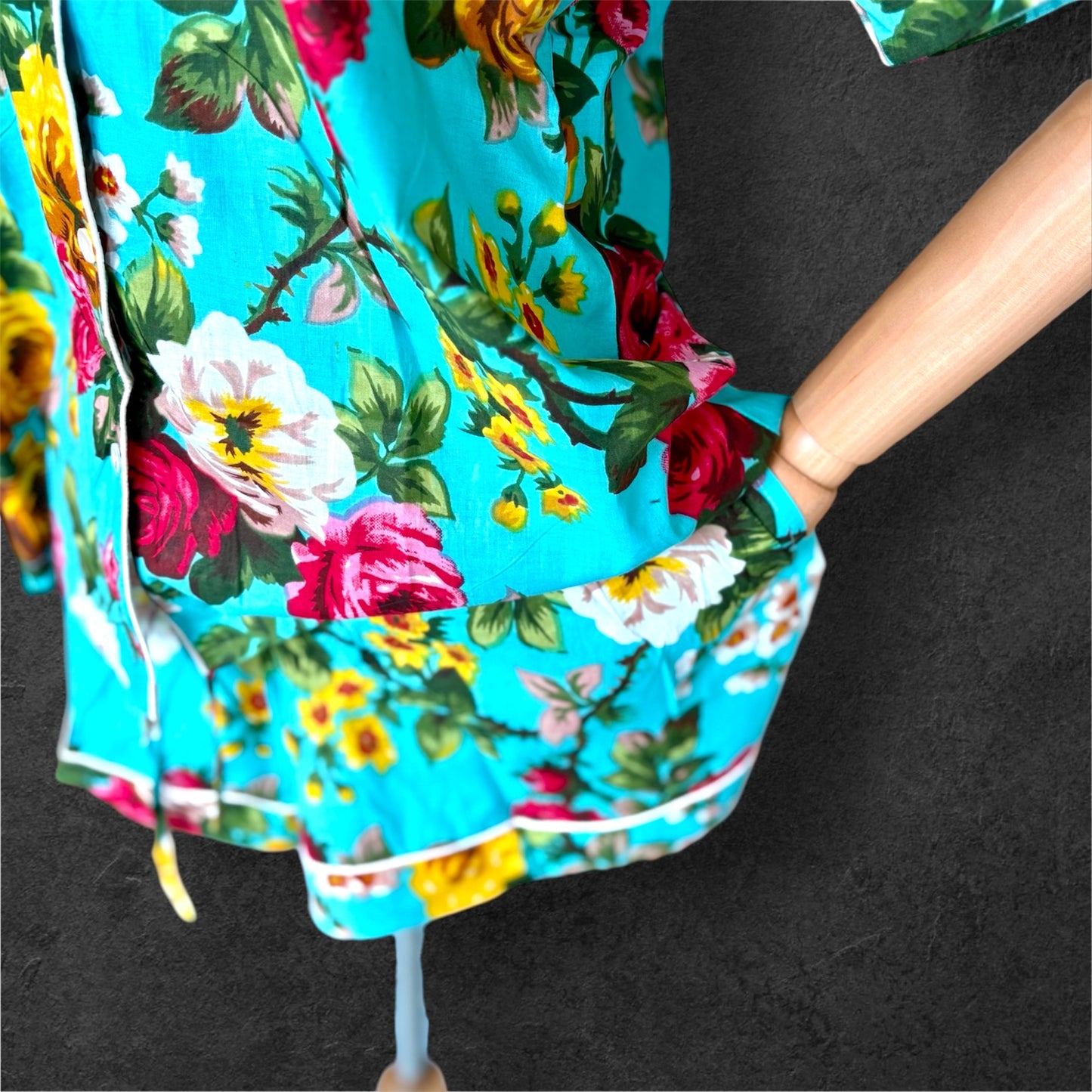 block print pyjamas; cotton pyjamas; indian pyjamas; short sleeve pyjamas