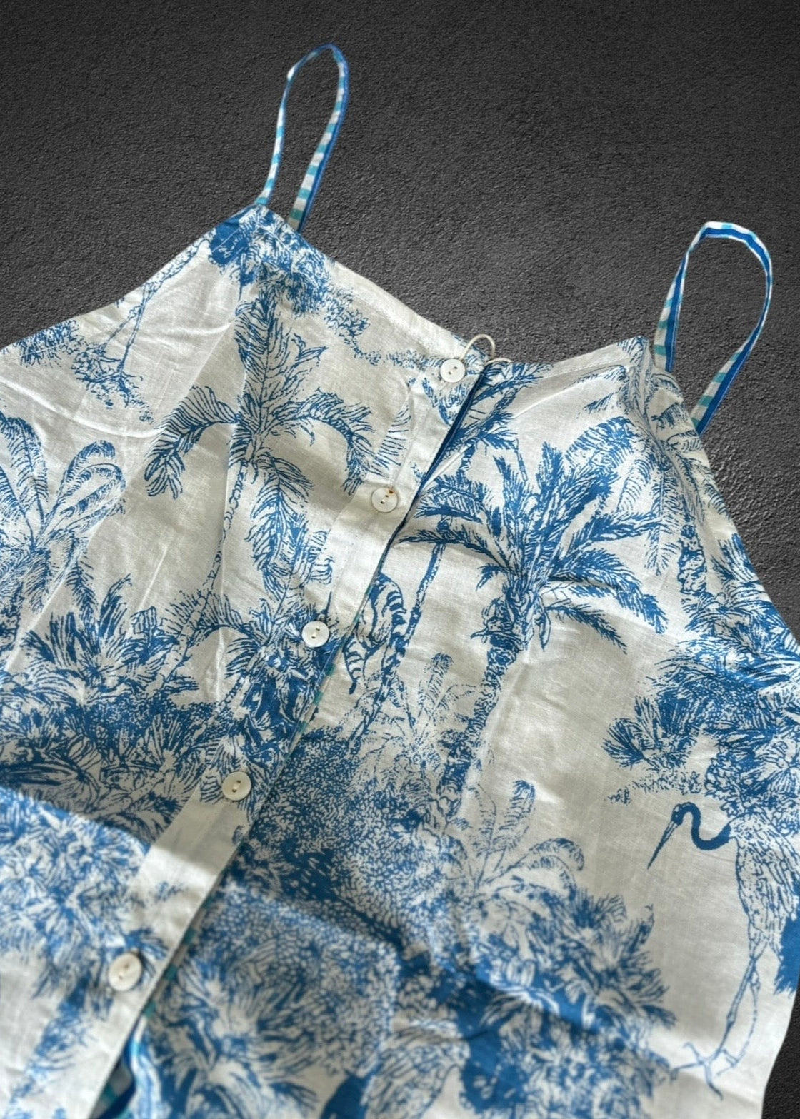 Cotton Block print Pj set Short Frilled ; Bluey