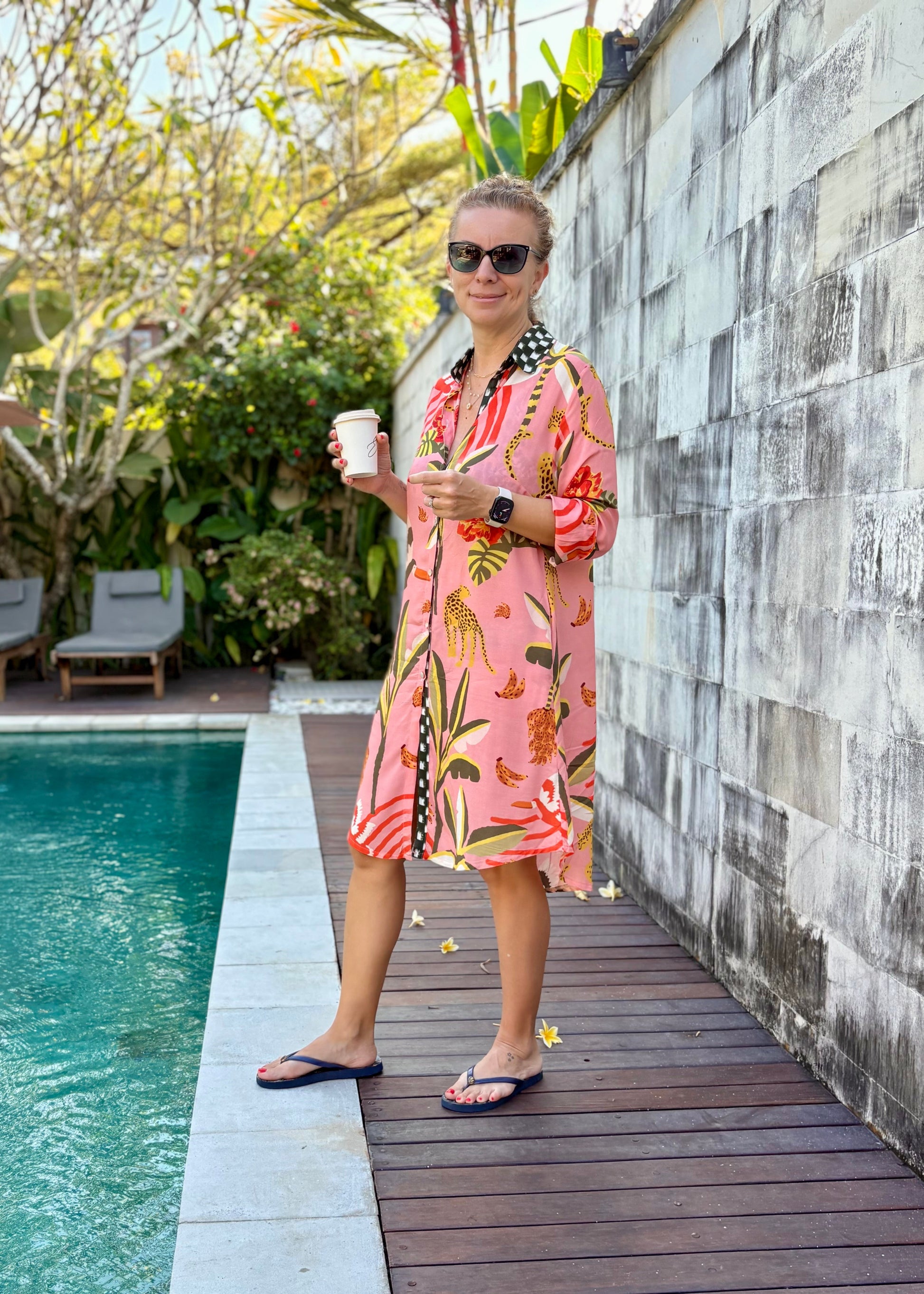 Amalfi Cotton Shirt Dress Baby Pink Floral Nature Me Amalfi Cotton Shirt Dress Baby Pink Floral Nature Me