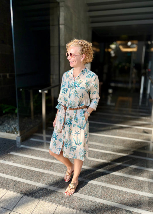 shirt dress; cotton shirt dress; cotton silk; everyday dress; beach dress; holiday dress; resort dress; midi dress; comfortable dress; comfiy dress; bohem dress; 