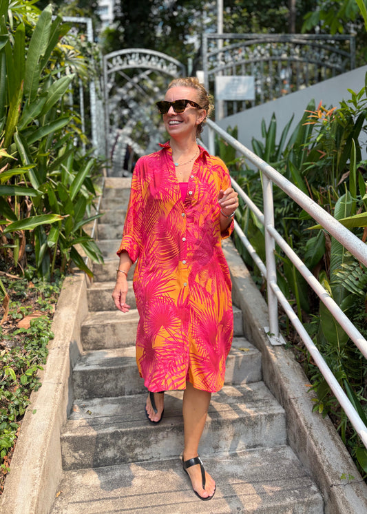cotton dress; shirt dress; turkish cotton dress; singapore fashion; resort wear ; wgat to wear in singapore ; tropical fashion 