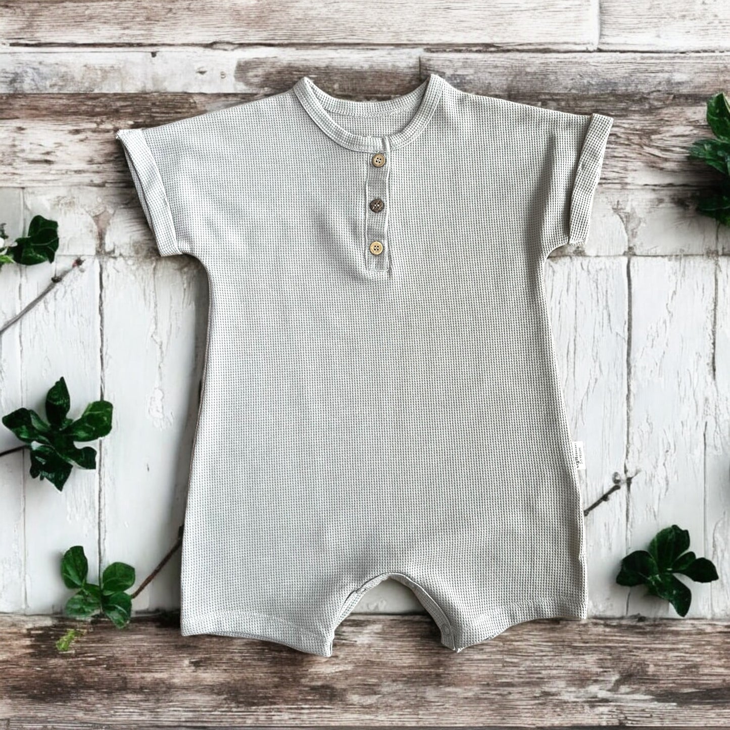 Organic Cotton Baby Romper Unisex stone