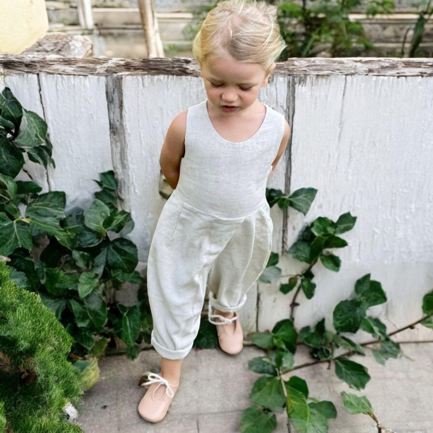 Girls Linen Jumpsuit