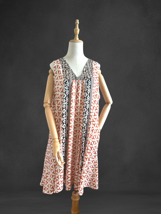 Sahmaran Midi Dress Terra Cota