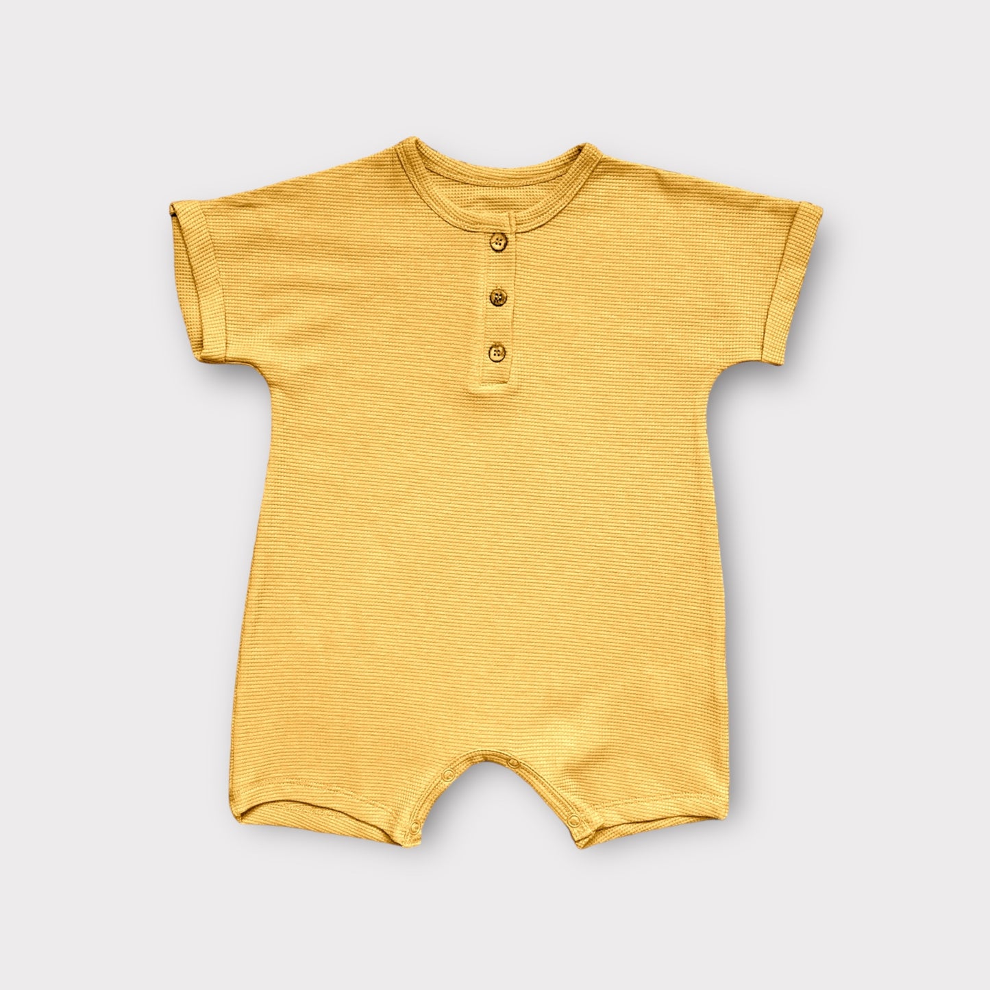 Organic Cotton Baby Romper Unisex Mustard