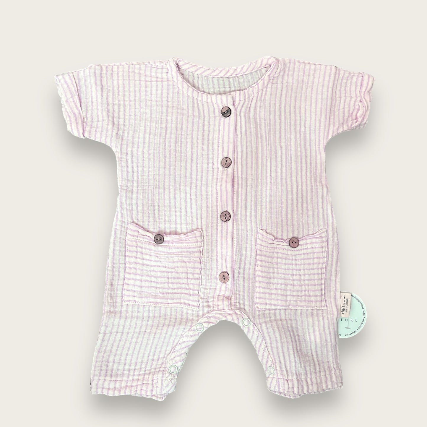 Organic Cotton Stripy Baby Onesie