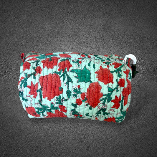 make up; block print bag; indian bag; make up pouches ; pouches ; 