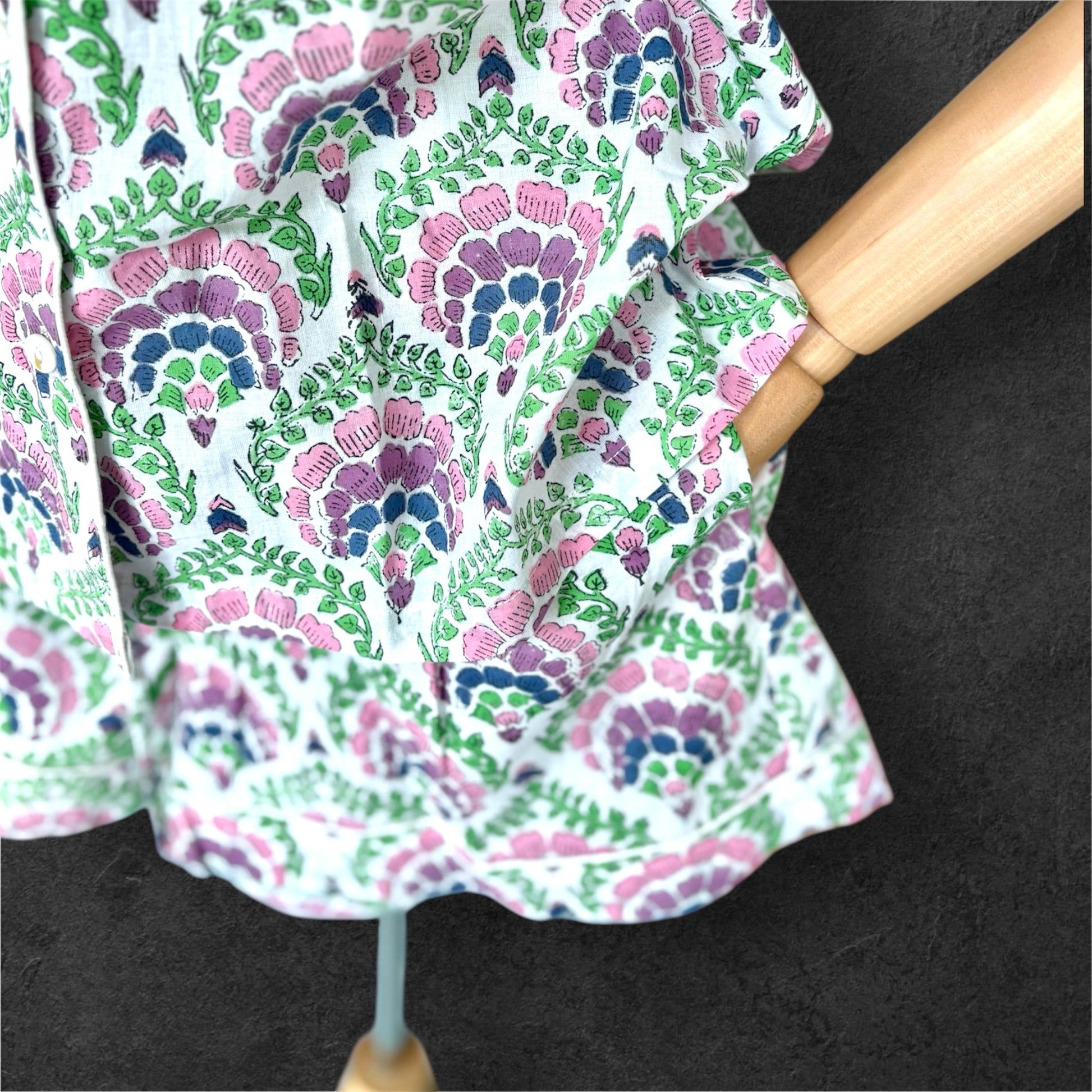 block print pyjamas; cotton pyjamas; indian pyjamas; short sleeve pyjamas