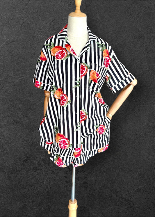 block print pyjamas; cotton pyjamas; indian pyjamas; short sleeve pyjamas