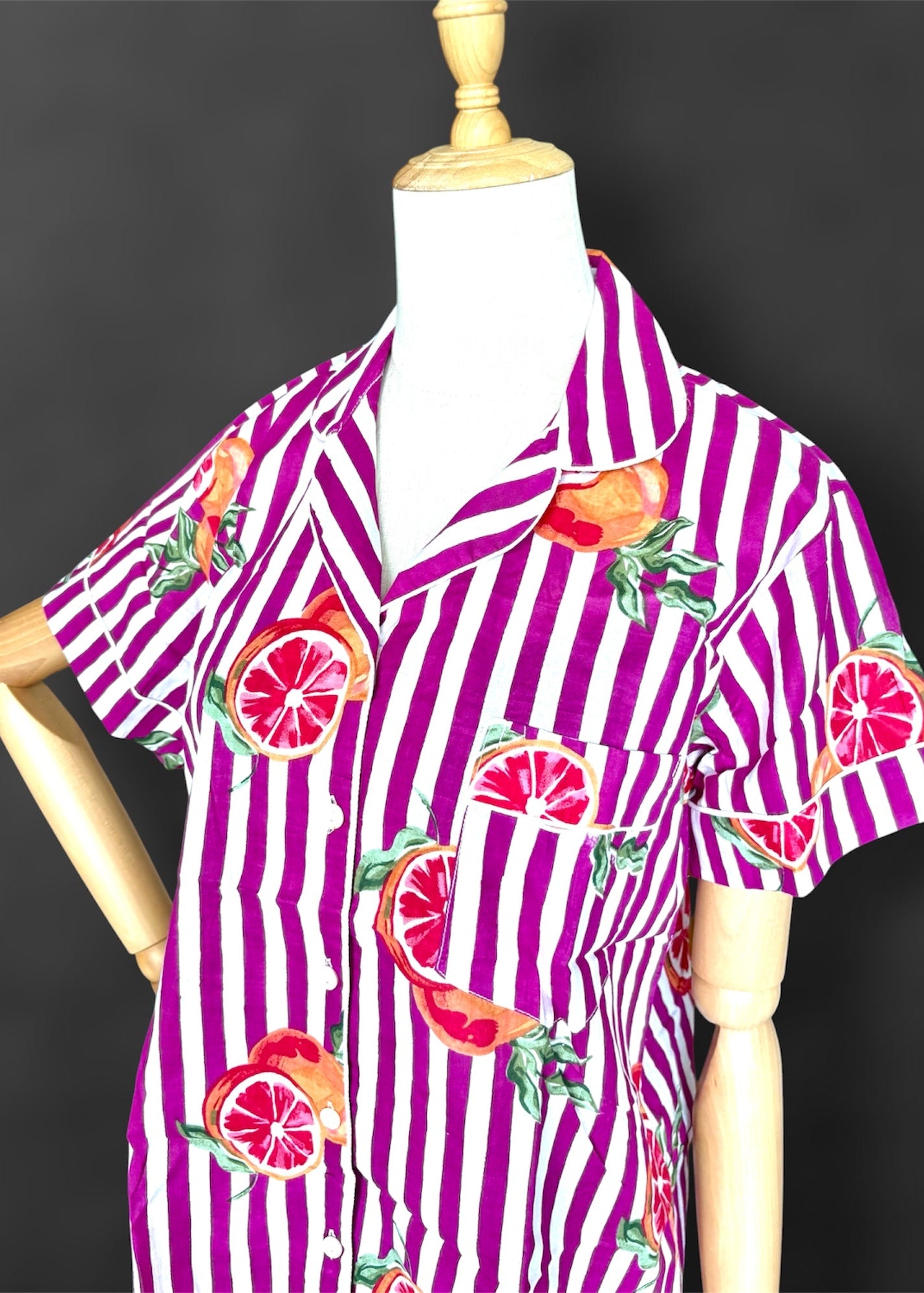 block print Pyjama set; cotton pyjama set; stripy pyjama set ; fun pyjama; breathable pyjama; short seeved pyjama 