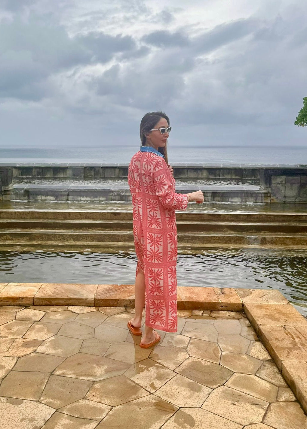 Amalfi Cotton Shirt Dress Maxi Pink Red Palm Tree – Nature Me Amalfi Cotton Shirt Dress Maxi Pink Red Palm Tree – Nature Me
