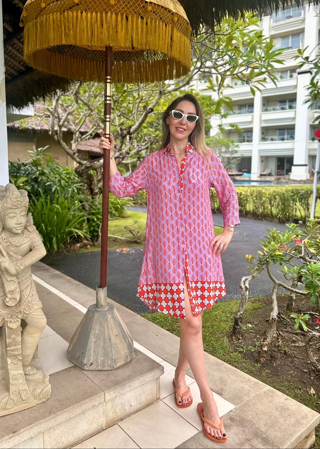 red and pink shirt dress YAS - Maxi Shirt Dress - Women - Viscose - XS