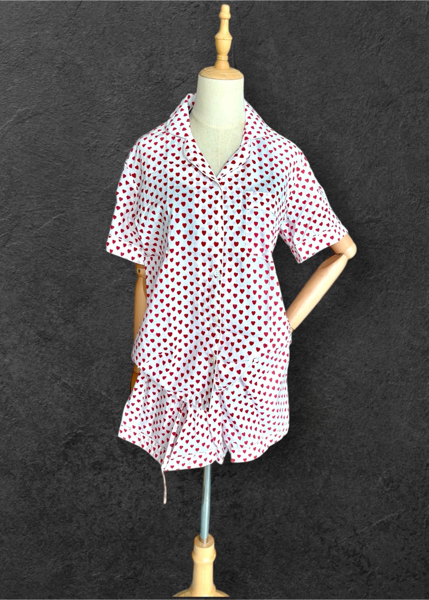 block print pyjamas; cotton pyjamas; indian pyjamas; short sleeve pyjamas